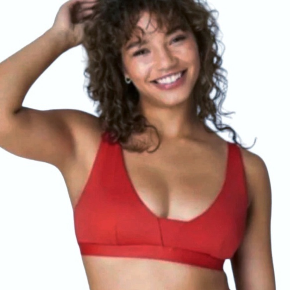 Andie Swimwear The Tahiti Bikini Top Women's S Chili Pepper Red/Orange NWT